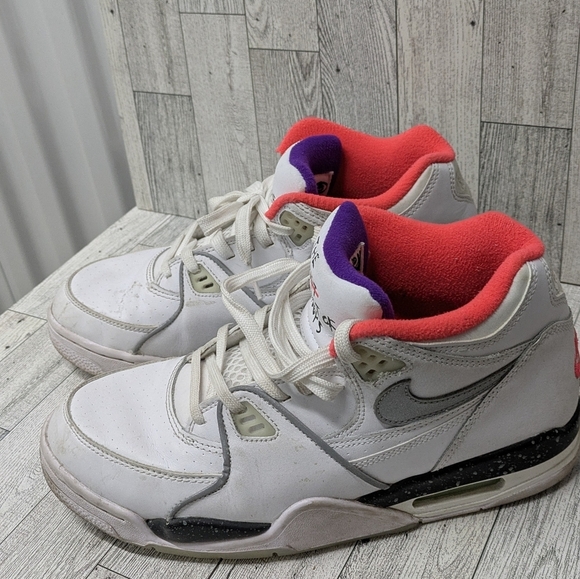 White and Red High-Top Sneakers main image 8